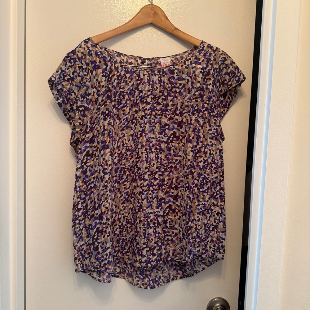 Purple and Tan Women's Top